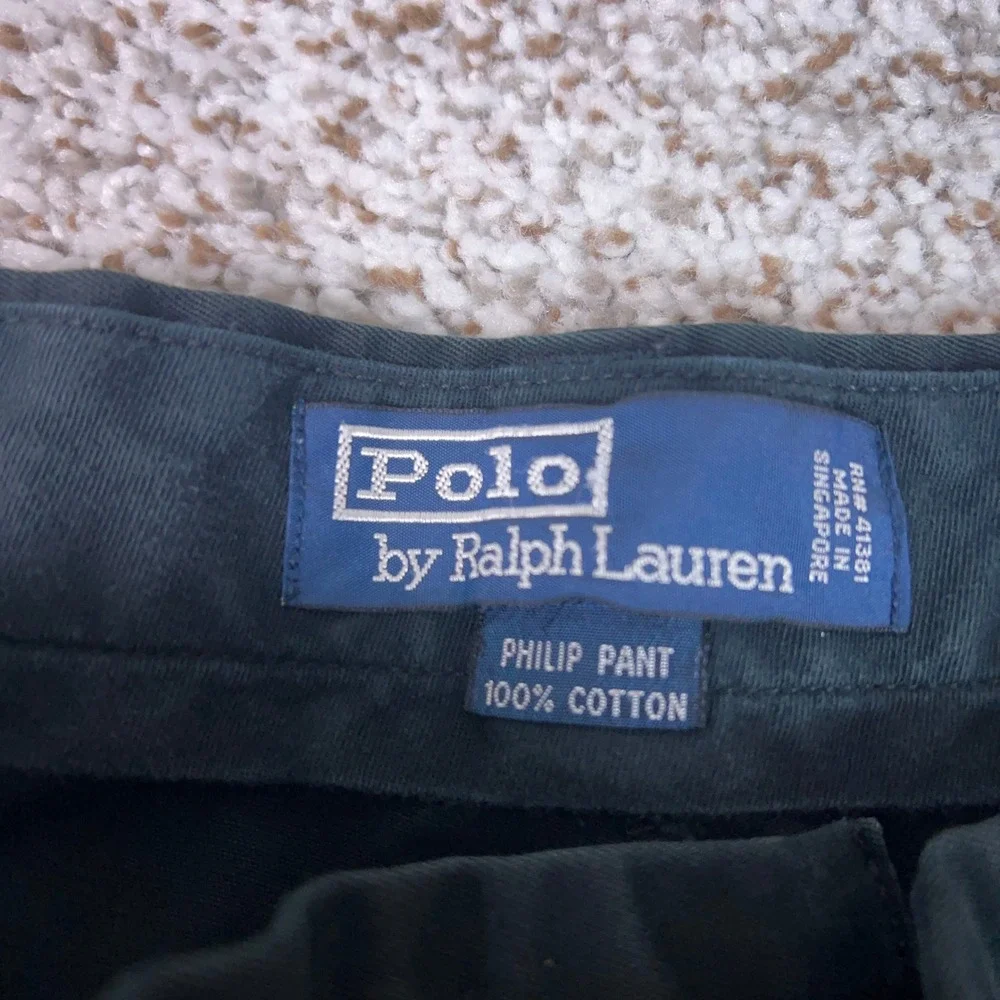 Polo Ralph Lauren Pants Mens 38x32 Black Philip Casual Cotton Chino Trousers